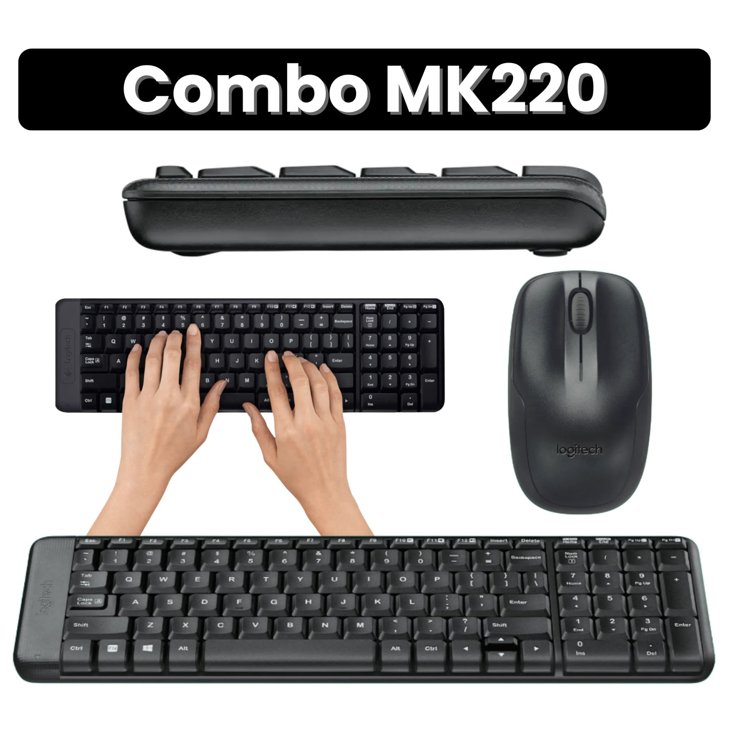 Combo Teclado y Mouse MK220 Inalámbrico